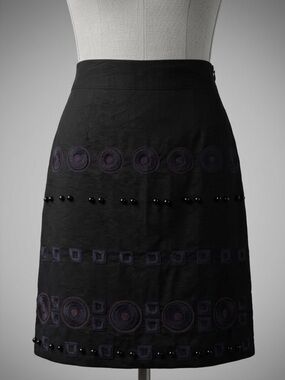 Vintage DKNY Black Embroidered & Beaded Skirt